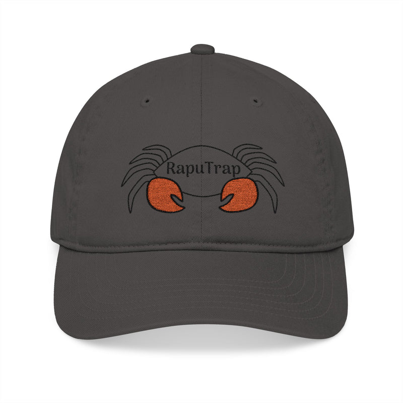 Load image into Gallery viewer, Embroidered Crab Logo Baseball Cap — "RapuTrap" Organic Cotton
