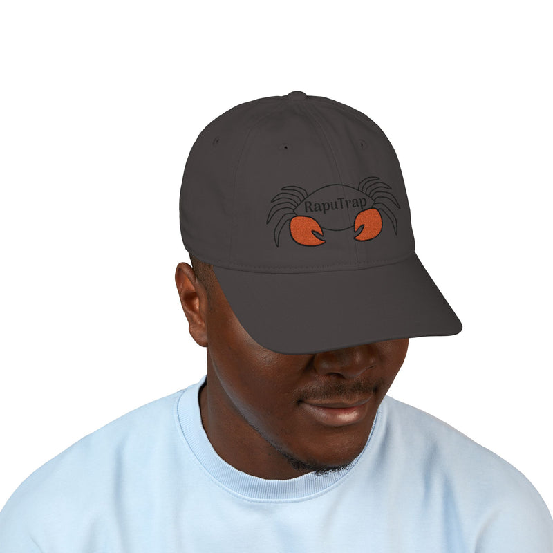 Load image into Gallery viewer, Embroidered Crab Logo Baseball Cap — "RapuTrap" Organic Cotton
