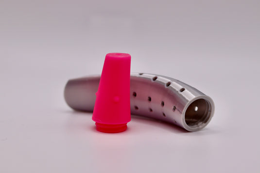 Salmon lure with a chrome body and white and pink head opened up - great as chinook salmon lures, and coho salmon lures