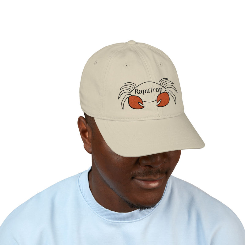 Load image into Gallery viewer, Embroidered Crab Logo Baseball Cap — "RapuTrap" Organic Cotton
