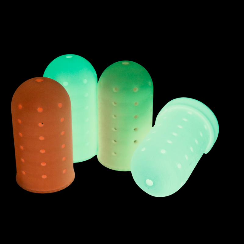 Load image into Gallery viewer, Four Glow in the dark scent/bait chamber halibut fishing lures
