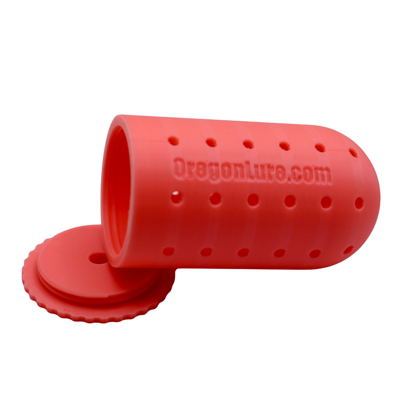 Load image into Gallery viewer, A Pink Glow halibut fishing lure for holding scent and bait.
