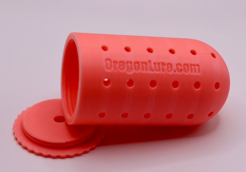 Load image into Gallery viewer, Deep Sea Fishing Lure for halibut and Lingcod in green pink with the bait basket open
