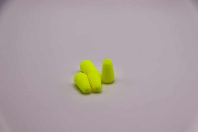 Load image into Gallery viewer, Fresh water lure tails in neon yellow - used as bass lure, trout lure, and walleye fishing tackle
