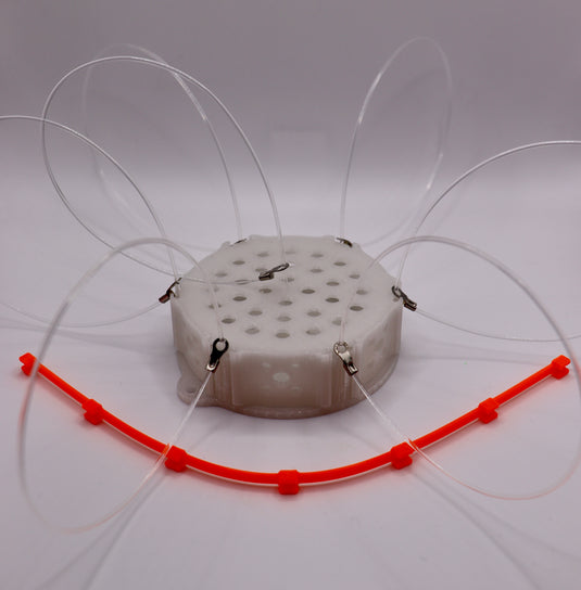 Crab snares with snare straightener in glow - great for crabbing