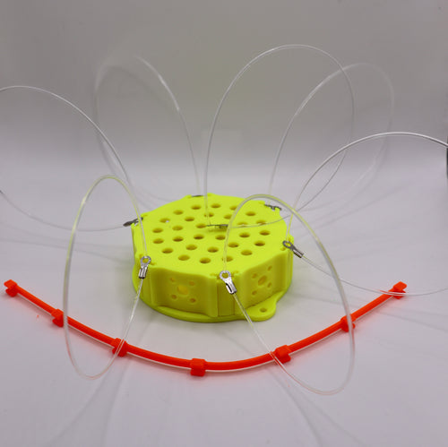Crab snares with snare straightener in yellow - great for crabbing