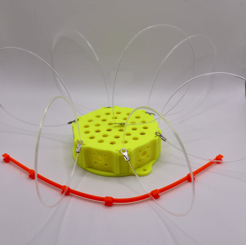 Load image into Gallery viewer, Crab snares with snare straightener in yellow - great for crabbing
