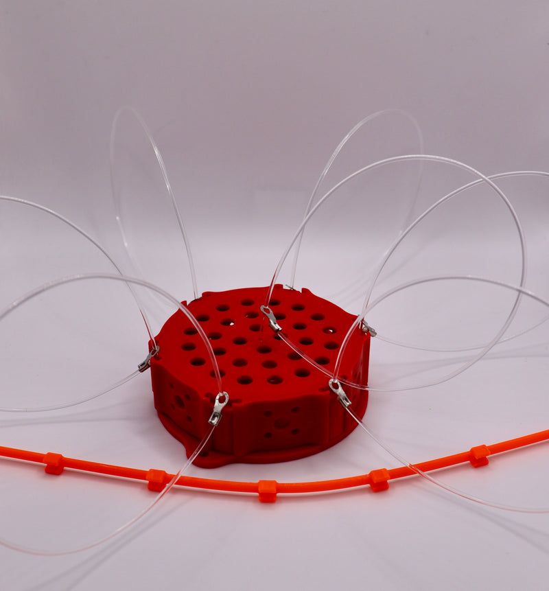 Load image into Gallery viewer, Crab snares with snare straightener in red - great for crabbing
